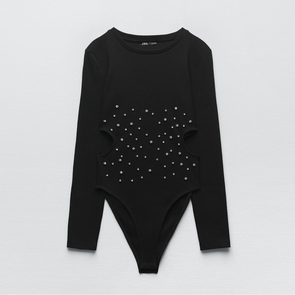 Zara Rhinestone Bodysuit - Picture 1 of 4